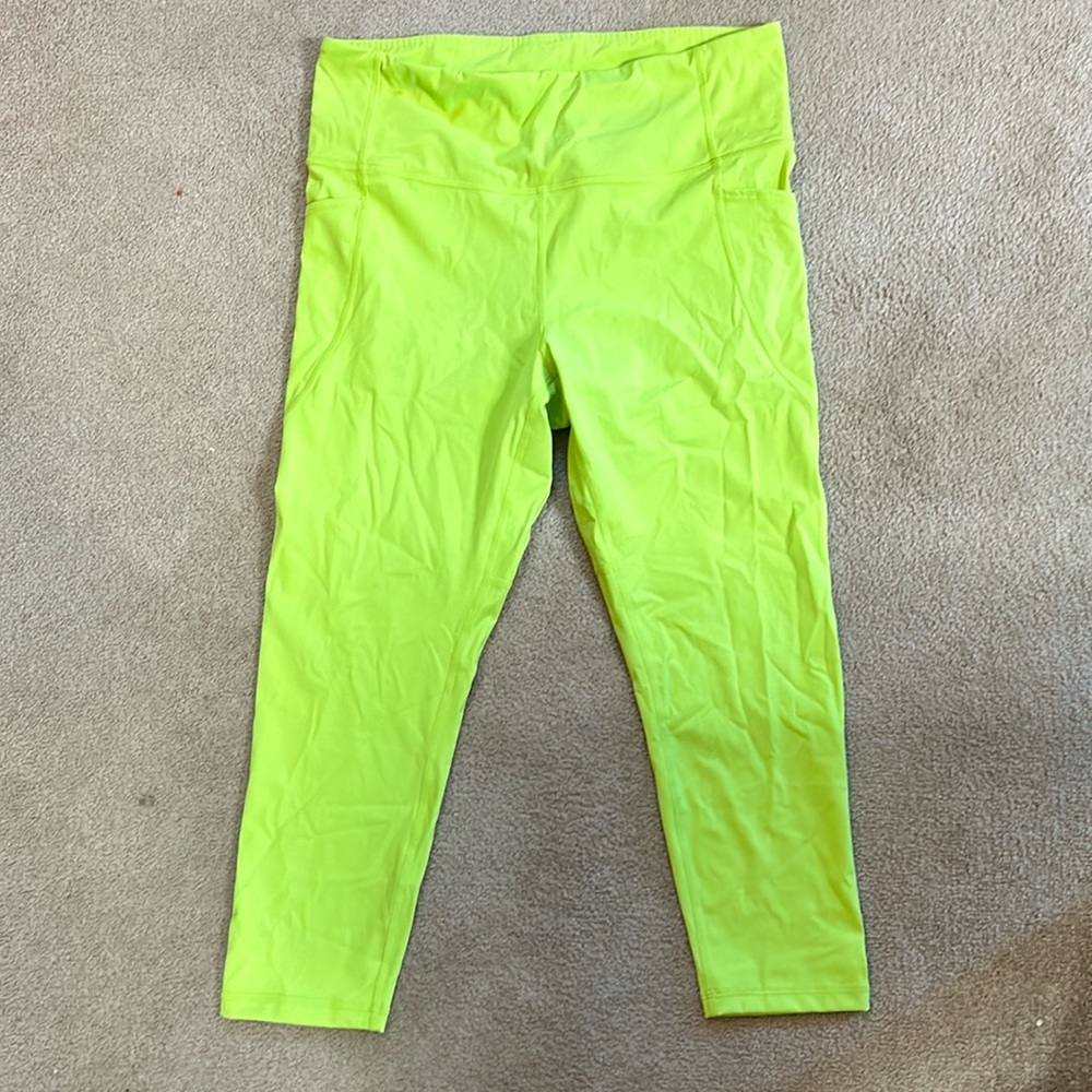 CRZ Yoga Neon Green Leggings Size XL NWT NEW
